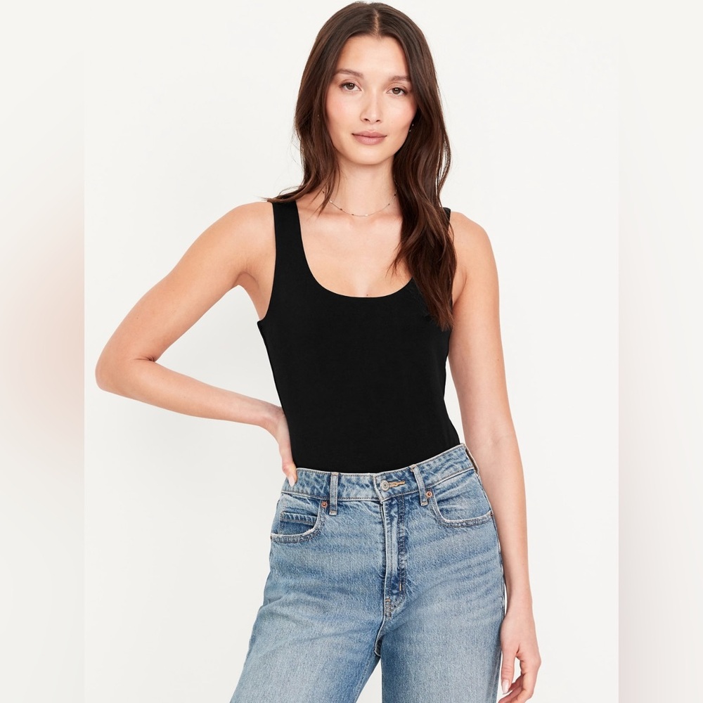 Old Navy Double-Layer Jersey Cotton Scoop-Neck Bodysuit Body Shaping Onesie